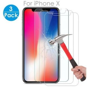 3Pack Tempered Glass Screen Protector For IPhone X